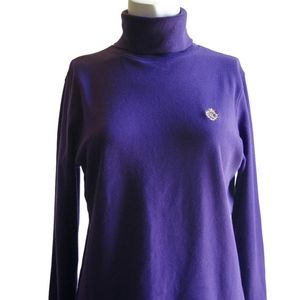 Ralph Lauren Purple Turtleneck Sweater 100% Cotton